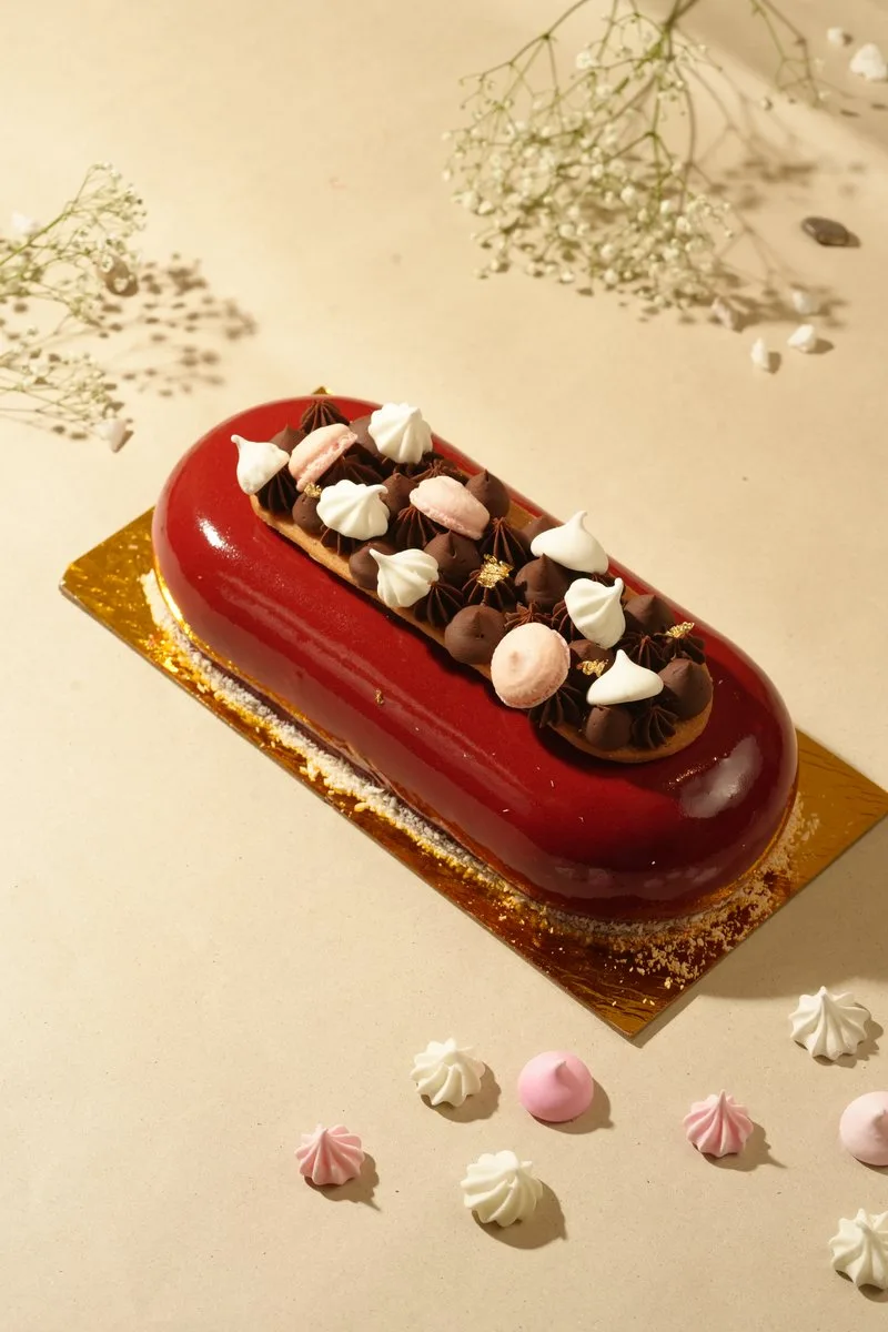 Dark Chocolate & Strawberry Mousse Cake