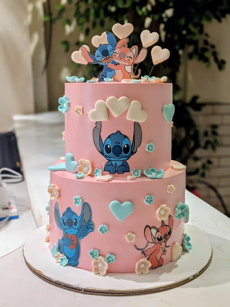 Stitch & Angel Theme Cake